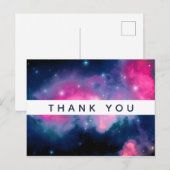 Roze & Blauwe Sterrenstelsel & Abstracte Dank Je Briefkaart (Voorkant / Achterkant)