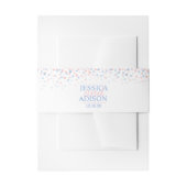 Roze blauwe stippen bruiloft aangepast buikband uitnodigingen wikkel (Voorkant Voorbeeld)