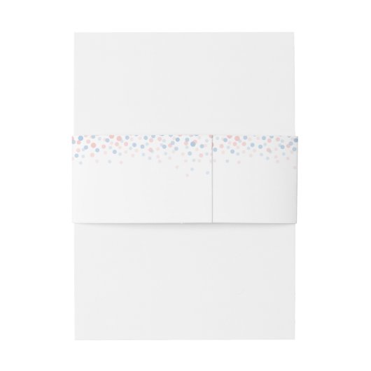 Roze blauwe stippen bruiloft aangepast buikband uitnodigingen wikkel (Achterkant Voorbeeld)