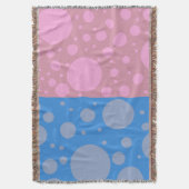 Roze Blauwe Stippen Gooi Deken (Voorkant Verticaal)