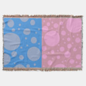 Roze Blauwe Stippen Gooi Deken (Voorkant)