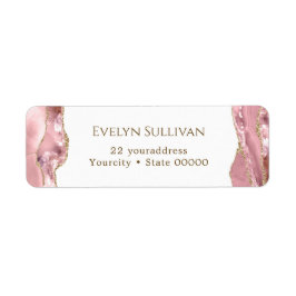 Roze blauwe streep het etiket van het retouradres