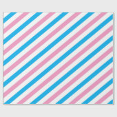 Roze blauwe streep toont partijomslag cadeaupapier (Vlak)