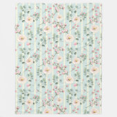 Roze blauwe strepen fleece deken (Voorkant)