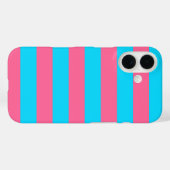 Roze Blauwe Strepen Patroon Case-Mate iPhone Case (Achterkant (horizontaal))