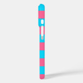 Roze Blauwe Strepen Patroon Case-Mate iPhone Case (Achterkant / Links)