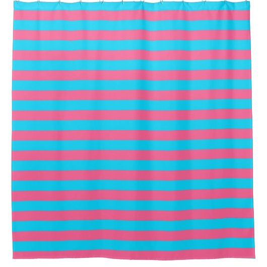 Roze Blauwe Strepen Patroon  Douchegordijn (Voorkant)