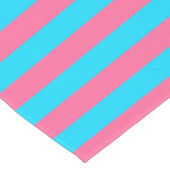 Roze Blauwe Strepen Patroon Korte Tafelloper (Hoek)