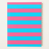 Roze Blauwe Strepen Patroon Planner (Achterkant)