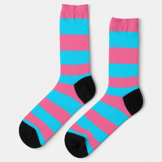 Roze Blauwe Strepen Patroon  Sokken (Links)