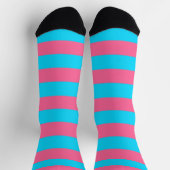 Roze Blauwe Strepen Patroon  Sokken (Top)