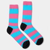 Roze Blauwe Strepen Patroon  Sokken (Rechts)