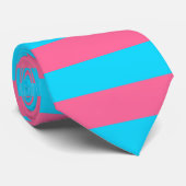 Roze Blauwe Strepen Patroon Stropdas (Opgerold)