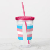 Roze Blauwe Strepen Trans Vlag Acryl Drinkbeker (Links)
