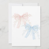 Roze & Blauwe Strik Waterverf Reveal Feest Kaart (Achterkant)