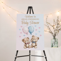 Roze Blauwe Teddybeer Baby Shower Welkom