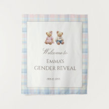 Roze Blauwe Teddydbeer Baby Shower