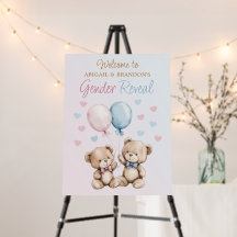 Roze Blauwe Teddydieren Geslacht Onthulling Welkom