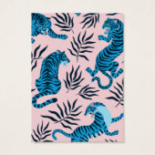 Roze blauwe tijgertropische bladeren coole oorenka visitekaartje (Achterkant)