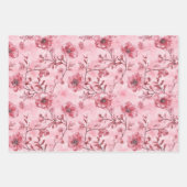 Roze Blauwe Toile Chinoiserie Bloemen Verjaardag H Inpakpapier Vel (Voorkant)