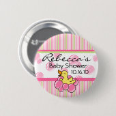 Roze, blauwe, troebele Baby shower Buttonnen Ronde Button 5,7 Cm (Voorkant /achterkant)