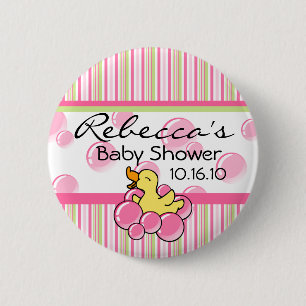 Roze, blauwe, troebele Baby shower Buttonnen Ronde Button 5,7 Cm