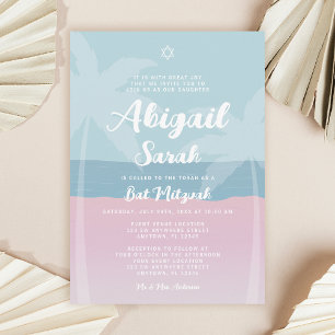 Roze Blauwe Tropisch Strand Palmboom Bimaasj Kaart