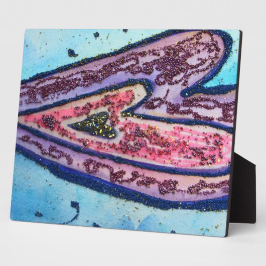 Roze blauwe trouw glitter maakt kunst drukplaten fotoplaat (Zijkant)