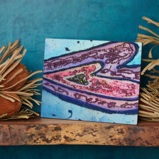 Roze blauwe trouw glitter maakt kunst drukplaten fotoplaat (Zijkant)