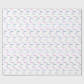 Roze Blauwe Trouwringen Bruid Bruidegom Zilver & W Cadeaupapier (Vlak)