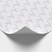 Roze Blauwe Trouwringen Bruid Bruidegom Zilver & W Cadeaupapier (Hoek)