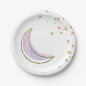 Roze Blauwe Twinkle Kleine Star Borden Geslacht Papieren Bordje (Voorkant)