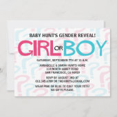 Roze & blauwe typografie Geslacht Vaak Kaart (Voorkant)