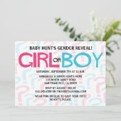 Roze & blauwe typografie Geslacht Vaak Kaart (Staand voorkant)