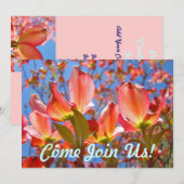 Roze blauwe uitvindingen Dogwood Tree Flowers Flor Kaart (Voorkant / Achterkant)