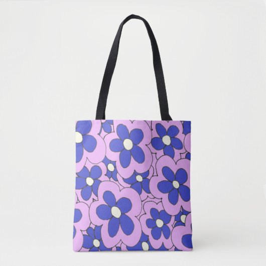 Roze blauwe ventilatorafdruk tote bag (Voorkant)