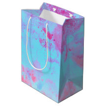 Roze Blauwe Verfspatten Abstract Stijlvol