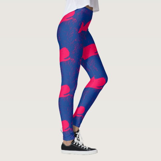 roze blauwe vinvis leggings (Rechts)