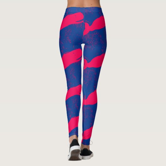 roze blauwe vinvis leggings (Achterkant)