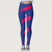 roze blauwe vinvis leggings (Voorkant)