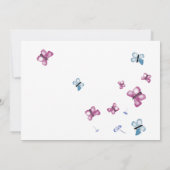 Roze Blauwe Vlinder Begrafenis Bedankje Kaart (Achterkant)