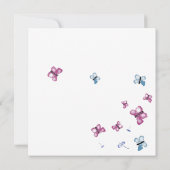 Roze Blauwe Vlinder Begrafenis Bedankje Kaart (Achterkant)