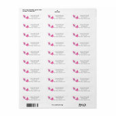 Roze blauwe vlinder Insect Adres Etiket (Full Sheet)