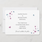  Roze Blauwe Vlinder Save the date Kaart (Achterkant)