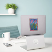 Roze Blauwe Vlinder Slak Tulpen Spring Garden Sticker (Laptop op bureau)