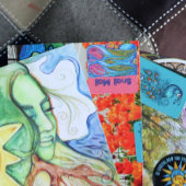 Roze Blauwe Vlinder Slak Tulpen Spring Garden Vierkante Sticker