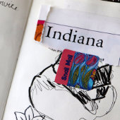 Roze Blauwe Vlinder Slak Tulpen Spring Garden Vierkante Sticker