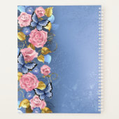 Roze blauwe vlinders Aangepaste plank Planner (Achterkant)