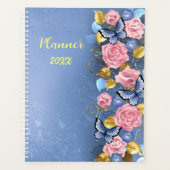 Roze blauwe vlinders Aangepaste plank Planner (Voorkant)