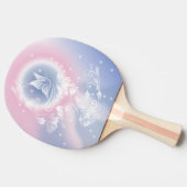 Roze blauwe vlindervlinder tafeltennisbatje (Zijkant)